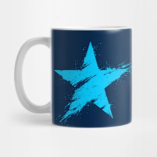 Paint Splatter Star - Cyan Blue Mug